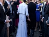 Elegant flowing wedding dress and jacket
