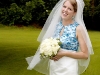 blue and lace wedding dress