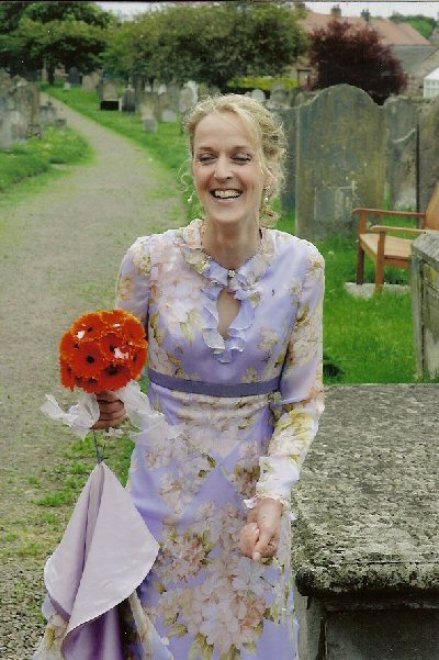 Original floral patterned wedding dress
