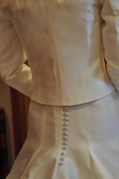 High neck winter wedding jacket and skirt