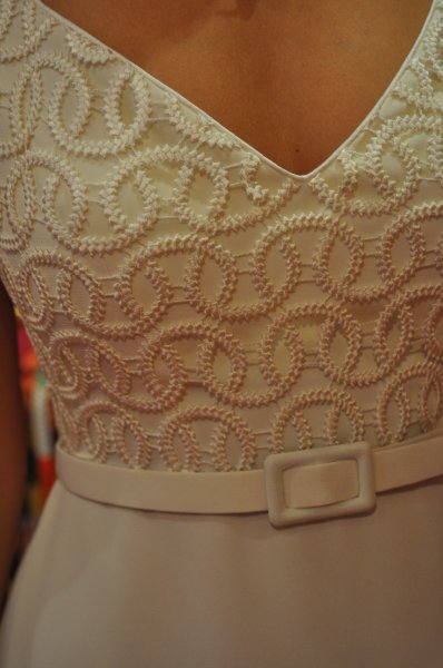 Embroidered dress with belt detail