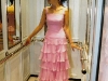 Pink tiered wedding dress